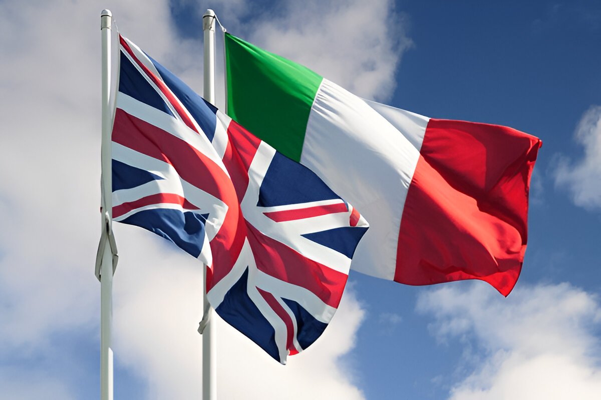 united kingdom Italy flag